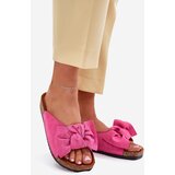 Boto Women's Cork Sole Slippers With Bow Fuchsia Seressa | shoptok.hr