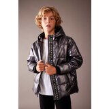 Defacto boy's Water Repellent Hooded Fleece Lined Coat Cene