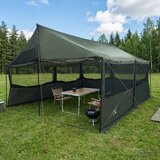  Obiteljski šator s krovom Vojska zelena 450 x 400 x 265 cm | Eponuda.com