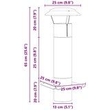  Produžetak dimnjaka Srebrno 25 x 25 x 65 cm Nehrđajući čelik | shoptok.hr