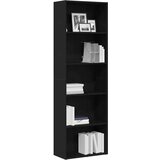 vidaXL Knjižna omara črna hrast 60x30x189 cm inženirski les | Shoptok.si