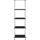 vidaXL Police s 5 razina crne 40 x 40 x 130 cm od kaljenog stakla | shoptok.hr