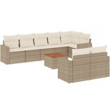 Maison Chic Seti vrtnega pohištva - Vrtna garnitura 9-delna z blazinami bež poli ratan, (21796726) | Shoptok.si