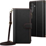 Avizar Zadeva Folio za Samsung Galaxy A16 / A26 z zadrgo z odstranljivim ramenskim pasom, Črna, (5000010876) | Shoptok.si