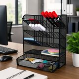  Metalni organizator za olovke i pribor, crni | shoptok.hr