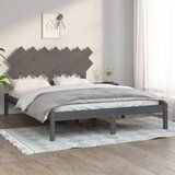vidaXL Posteljni okvir siv 150x200 cm 5FT iz trdnega lesa Cene