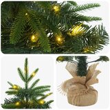 Mini božićno drvce 45 cm 25 LED lampica Topla bijela PVC i PE - Zelena 45 cm s LED svjetlima | shoptok.hr