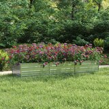 vidaXL Povišena vrtna gredica 240 x 80 x 45 cm pocinčani čelik srebrna | shoptok.hr