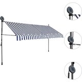 Tenda na ručno uvlačenje s LED svjetlima 400 cm plavo-bijela | Eponuda.ba