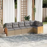 Maison Chic Seti vrtnega pohištva - Vrtna garnitura - Vrtni pohištvo set 6-delna z blazinami bež poli ratan, (21813223) | Shoptok.si