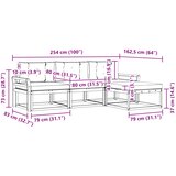  Set vanjskih sofa 4 kom. Prirodna i antracit Smeđa 254 x 162,5 x 73 cm | Shoptok.si