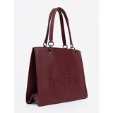 Shelvt Burgundy tote bag with embossed lettering | Shoptok.si