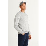 AC&Co / Altınyıldız Classics Men's Gray Melange Standard Fit Normal Cut Crew Neck Jacquard Knitwear Sweater. Cene