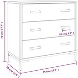  Ladičar 75 x 35 x 70 cm od masivne borovine | shoptok.hr