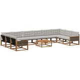  Set vanjskih sofa s jastukom 11 pcs Prirodna i svjetlosiva | Eponuda.ba