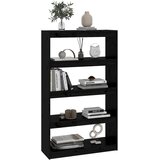Ormarić za knjige / sobna pregrada crni 80x30x135,5 cm borovina | Eponuda.com
