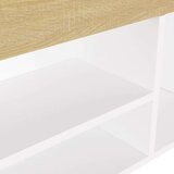 vidaXL klupa za cipele s jastukom bijela/hrast 104x30x49 cm od iverice | shoptok.hr
