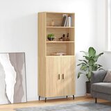 vidaXL Visoka komoda sonoma hrast 69,5x34x180 cm inženirski les | Shoptok.si