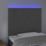  LED uzglavlje tamnosivo 90x5x118/128 cm baršunasto | shoptok.hr