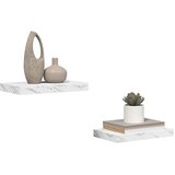  Polica na zidu Zidne 2 pcs Bijeli mramor 40 x 23,5 x 4 cm | shoptok.hr
