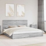  Krevet s od storage Siva Sonoma 200 x 200 cm Konstruirano drvo | shoptok.hr