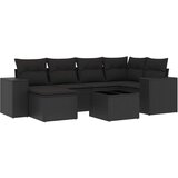 Maison Chic Seti vrtnega pohištva - Vrtna garnitura - Vrtni pohištvo set 7-delna z blazinami črn poli ratan, (21801905) | Shoptok.si
