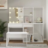 vidaXL komplet toaletnih mizic z led lučkami bel visok sijaj Cene