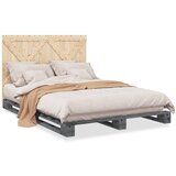 vidaXL Okvir za krevet s uzglavljem sivi 140x200cm od masivne borovine Cijene