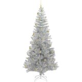 vidaXL Božično drevo med 300 LED z stojalom srebrna 240 cm PET | Shoptok.si