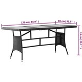  Vrtni stol crni 170 x 80 x 74 cm od poliratana | Eponuda.com
