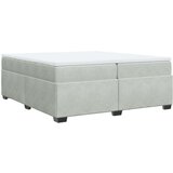  Krevet s oprugama i madracem svjetlosivi 200x200 cm baršunasti | shoptok.hr