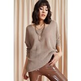 Olalook Women's Mink Thessaloniki Loose Knitwear Sweater Cijene