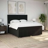 vidaXL Box spring postelja z vzmetnico črn 200x200 cm blago | Shoptok.si