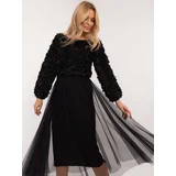 Fashionhunters Black women's tulle midi skirt