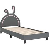  Krevet za djecu s uzglavljem Svijetlo siva 90 x 190 cm PU | shoptok.hr
