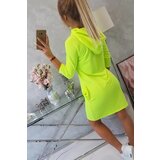 Kesi Dress with hood and pockets yellow neon color | shoptok.hr