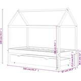  Okvir za dječji krevet s ladicom od borovine bijeli 80 x 160 cm | shoptok.hr