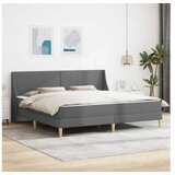 vidaXL Okvir kreveta s madracem Tamnosiva 180 x 200 cm Tkanina - Tamno siva 180 x 200 cm | shoptok.hr