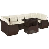 vidaXL 8-dijelni set vrtnih sofa s jastucima smeđi od poliratana | shoptok.hr