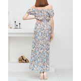 Resti Long orange summer dress for women with blue flowers - Clothing | Eponuda.ba