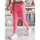 DStreet Spodnie damskie skinny z paskiem VIVASKIN różowe | shoptok.hr