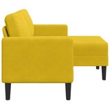 SOFA 2-sjed s ležaljkom u obliku slova L žuti 125 cm baršun | Eponuda.ba