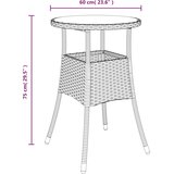  Vrtni stol Ø 60 x 75 cm od kaljenog stakla i poliratana sivi | shoptok.hr