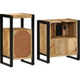 vidaXL Set namještaja za kupaonicu 2 pcs Smeđa Čvrsto grubo drvo manga | shoptok.hr
