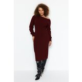 Trendyol Curve Claret Red Asymmetrical Detailed Sweater Dress | Shoptok.si