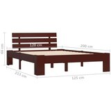  Posteljni okvir temno rjav iz trdne borovine 120x200 cm, (20648002) | Shoptok.si