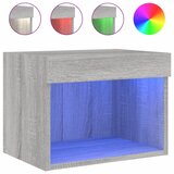 Maison Chic Nočna omarica - Nočna miza z LED lučkami stenska siva sonoma, (21687807) Cene