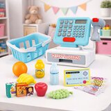 Interaktivna blagajna za igru sa skenerom košarom i kalkulatorom - plava | Shoptok.si