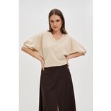 Marisse Beige Oversized Cotton Blouse | shoptok.hr