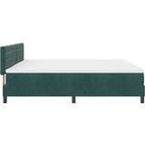 vidaXL Box Spring Krevet s Madracem Tamno Zelena 200x200 cm Baršun | shoptok.hr